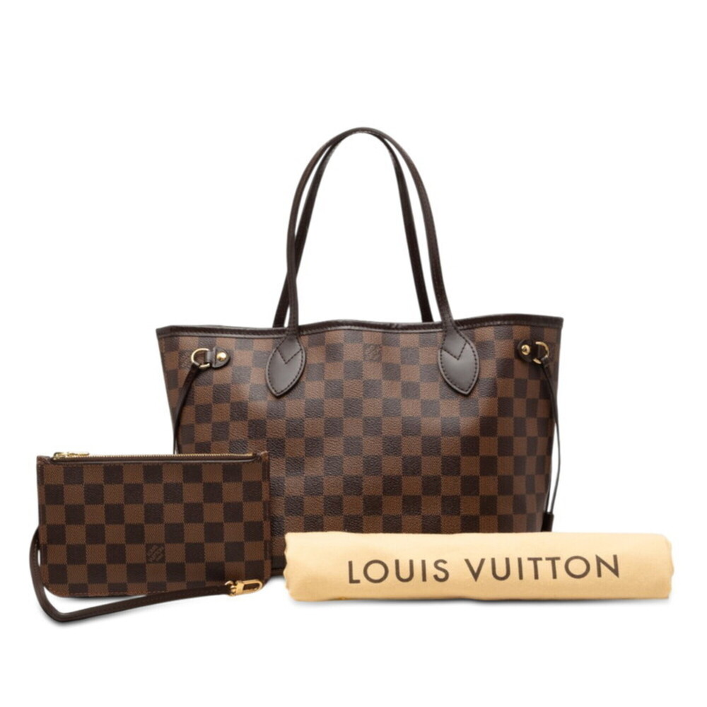 Louis Vuitton Damier Neverfull PM Handbag Tote Bag N51109 Brown Leather Women... - Picture 7 of 7